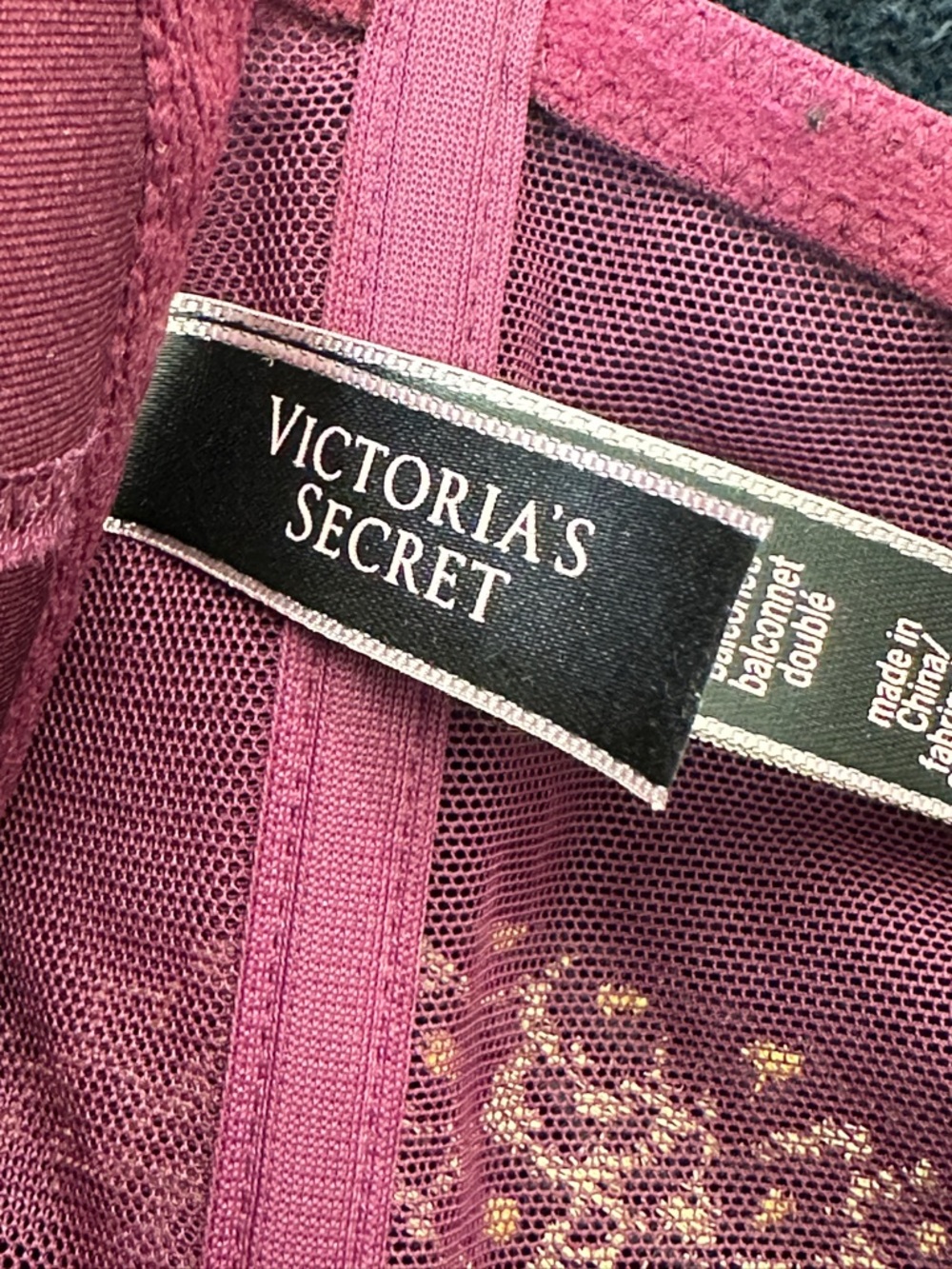 Victoria's Secret Very Sexy Longline Balconette Bra Wine Satin Mesh Corset Style - Picture 7 of 8